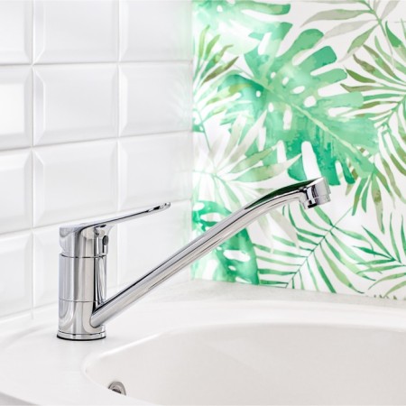 Kitchen mixer BOOU B8290-14, single-leaf, swivel spout, chrome-1