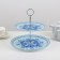 Glass fruit 2-tier round share "blue", d = 25/20 cm, blue color