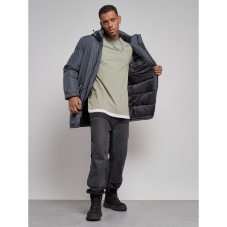 Lenced male winter park, size 56, dark gray color-14