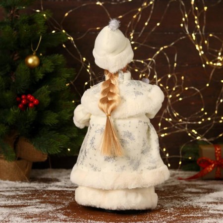 Snow Maiden "in a white fur coat and hat" moves, 40 cm-2