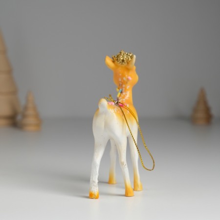 Souvenir Polystone Suspension "Deer in the Crown, with sprinkling" 7.5x3.5x10.5 cm-4