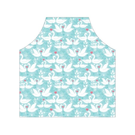Apron kitchen with a “swan fidelity” photo print, adjustable, size OS-2