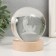 Souvenir Glass backlight "Unicorn for month" D = 8 cm stand wood, usb 8x8x9.5 cm