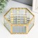 Casket Glass with a metal frame "Hexagonant with a sheet. Quadro" 17x14.8x6.5 cm