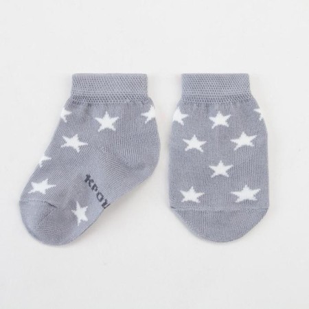 Socks children's baby I am “stars”, gray color, 6-8 cm