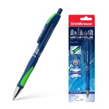 Automatic ballpoint handle MEGAPOLIS Concept, rubber emphasis, node 0.7 mm, blue ink, the length of the letter line is 1000 meters, in the blist