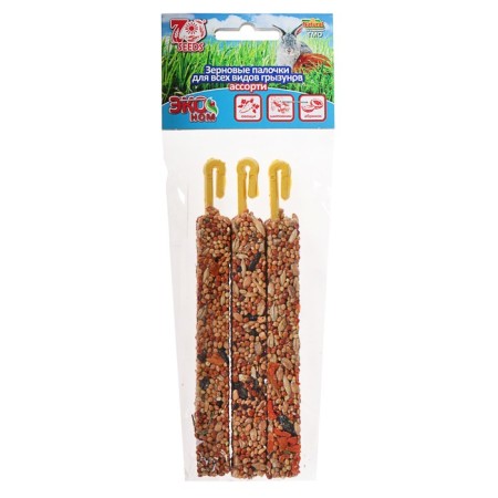 SEVEN SEEDS sticks economy for rodents, vegetables/rosehip/apricot, 3 pcs, 75 g