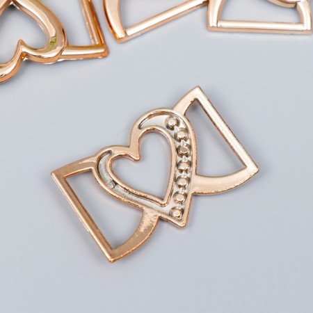 Decor for creativity plastic buckle "curved heart" set of 6 pcs 3x4.5 cm-1