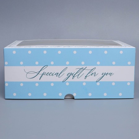 Capcake box, confectionery packaging with a window, 6 cells "Special Gift for You", 25 x 17 x 10 cm-2