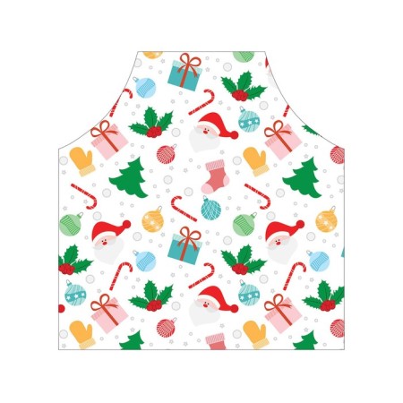 Apron kitchen with a photo print "Santa in the snow", adjustable, size OS-1