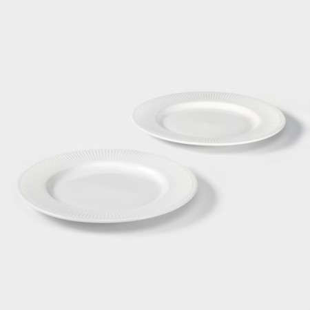 Набор фарфоровых тарелок Magistro Edne, 26,5×26,5×2,3 см, цвет белый-3