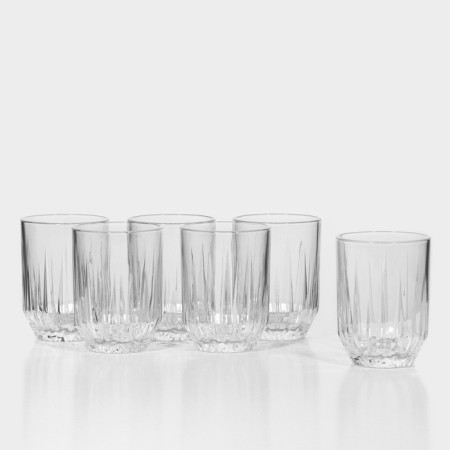 Set of glass glasses Echo, 250 ml, 6 pcs