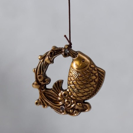 Wind music metal, plastic "Carp and necklace" 5 bells 64 cm-3