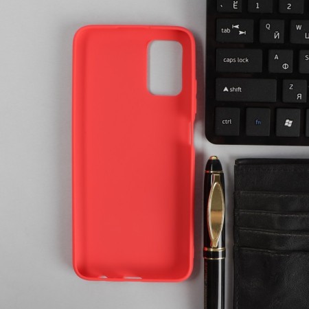 Pero cover for Samsung A03S, silicone, red-1