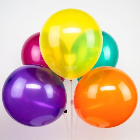 Latex ball 12 "Assorted, crystal, set of 100 pcs., Mix