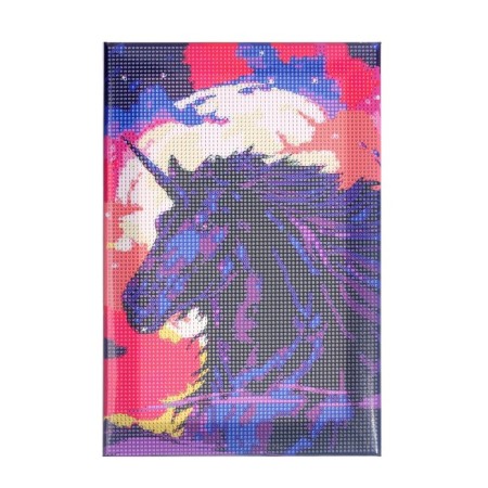 Diamond mosaic on a subframe with a full filling “Unicorn in the Night”, 20 × 30 cm-2