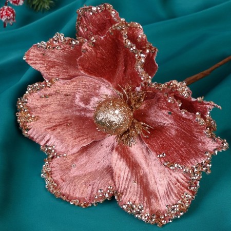 Decor "Winter Flower" Shine of the edge, 16x20 cm, pink-1