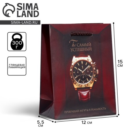 Gift package laminated, packaging, “most successful”, s, 15 x 12 x 5.5 cm