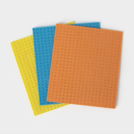 Cellulose napkins spongy shares, cleaning rags, 15 × 17 cm, 3 pcs