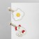 Emall earrings “What was before” chicken and egg, colored in gold