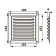 Ventilation grate Zein Lux RM1919C, 190 x 190 mm, with a grid, metal, galvanizing