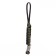 A keychain is a label for a knight knife from a paracord, black and green