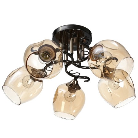 Chandelier 84913/5 5XE27 40W Black/amber 57x57x27 cm