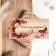 Wooden envelope carved "Happy birthday!" roses, gold bow