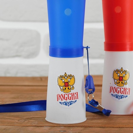 Whistle-jet fan "Russia", coat of arms, 17 cm, mix color-2