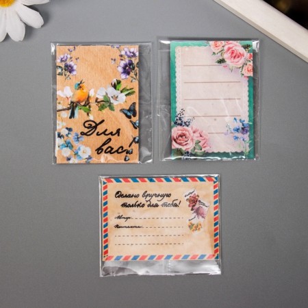 A set of postcards with seeds "grow itself" "made by hand" 5*7cm 3 pcs-4