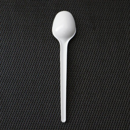 A set of plastic disposable spoons of tea, 12.5 cm, 12 pcs, white color-2
