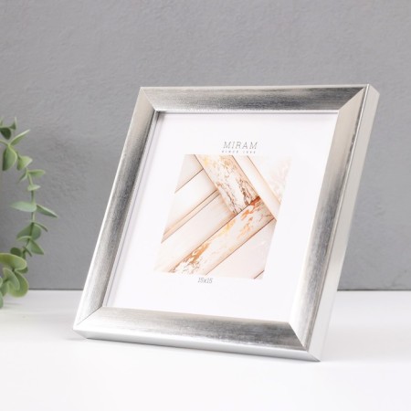 Photo frame Plastic "Gallery" 15x15 cm silver (plastic screen)-1