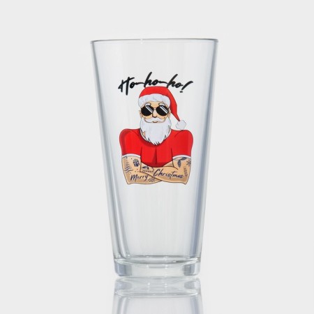 High glass glass "Konik. Hipster Santa Claus ", 570 ml, mix