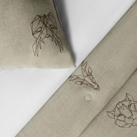 Bedspread with pillowcases "onion", size 160x220 cm, beige color-3