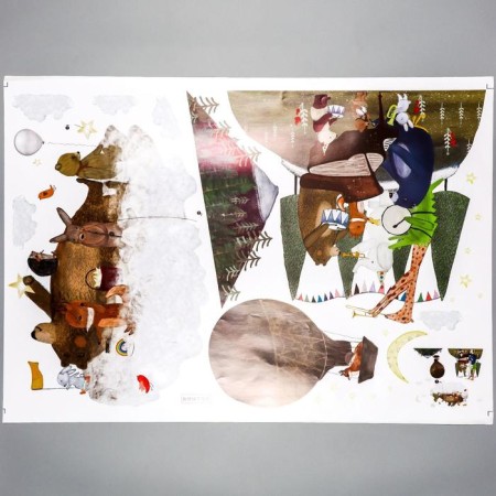 Sticking plastic interior color "Fairy -tale animals" 60x90 cm-1