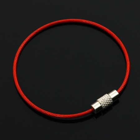 TORSO keychain, steel cable, 15 cm, red-1