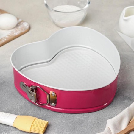 A set of baking forms “Fleuri. Circle ”, 3 subjects: D = 18/23/26 cm, removable bottom, with ceramic coating, mixing color-7
