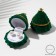 New Year! Velvet case for earrings/ring "Christmas tree", 5.9 × 6.2 × 6.2cm, color green-gold