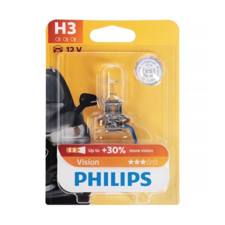 PHILIPS H3, 12 V, 55 W, PK22S lamp, +30% of light, Vision Premium, 12336PRB1