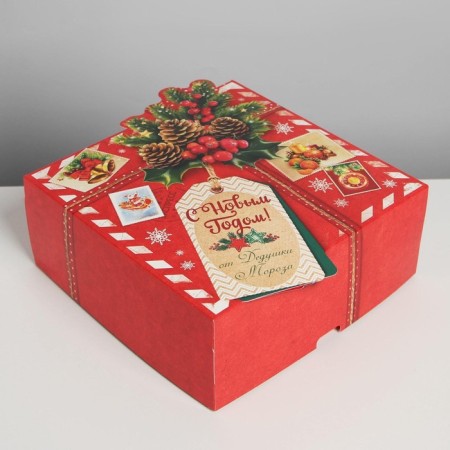 Folding box "Mail", 25 x 25 x 10 cm, new year-4