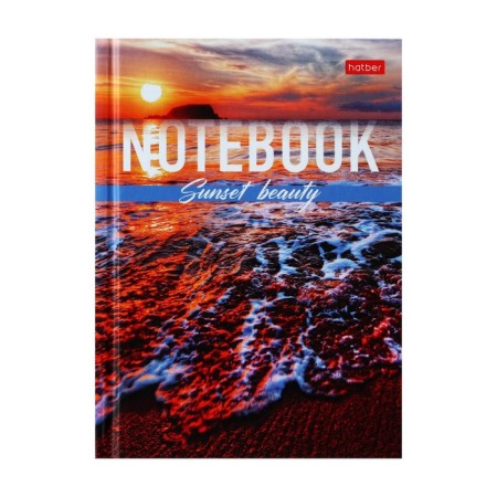 Notebook, A6, 64 sheets, in a cage/ruler, "sunset beauty", a solid cover, matte lamination, an offset block 60g/m2