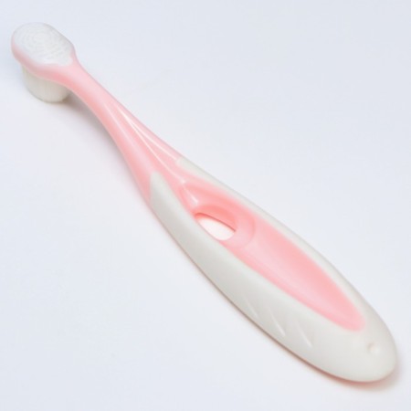 Baby toothbrush with soft bristles, nylon, pink color-2