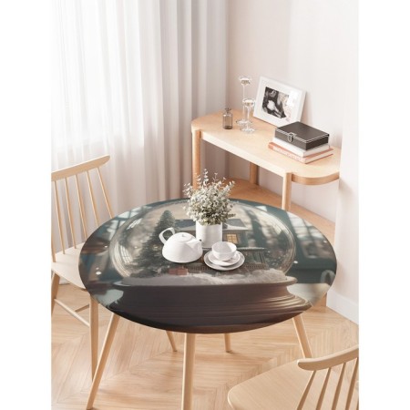 Groundpress on the table “Magic Shar”, round, oxford, elastic band, size 120x120 cm, diameter 75-100 cm-2