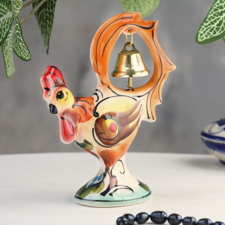 Souvenir "Cockerel with a bell", color, gzhel-10