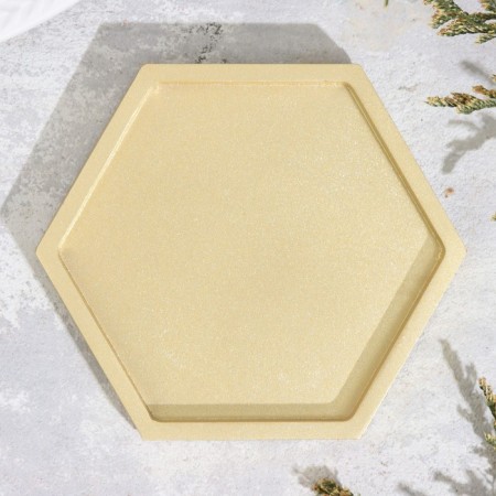 Summary "Hexagonnik. Marble" from gypsum, 9.7x1.3x1cm, gold-2