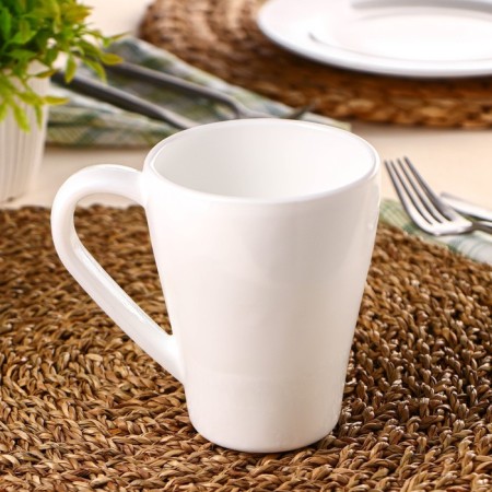 Mug of the share "grace", 350 ml, glass ceramics, white color-1