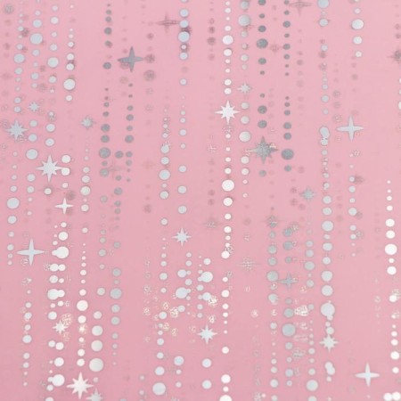 Flower film "Falling stars", 58 cm x 5 m pink-2