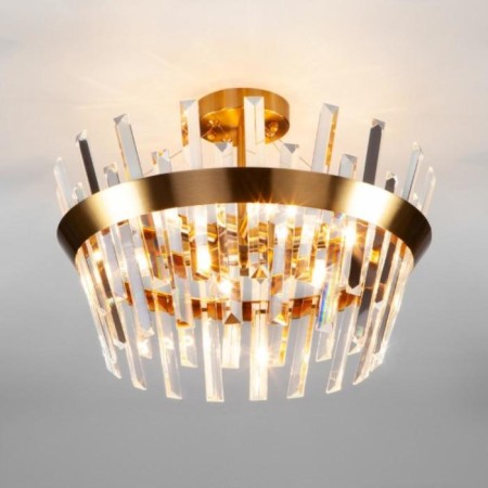 STECCATO chandelier, 5x60W E14, Copper color-1