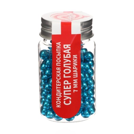 Confectionery sprinkling, "super blue", balls, 7 mm, 50 g-1