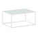 Table Journal loft with glass, 941x488x488, white muar/glass colorless